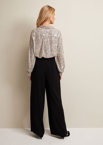 Phase Eight Florentine Wide Legs Trousers Black Australia | AJ3917648